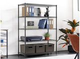 5-Tier Wire Storage Shelves,1250 Lbs Loading Capacity,29.92" W x 13.98" D x 61.02" H,Black 02064413