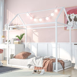 House Bed Frame Twin Size , Kids Bed Frame Metal Platform Bed Floor Bed for Kids Boys Girls No Box WF286771AAK