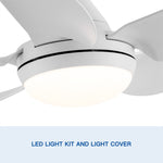 ZUN 30 In Intergrated LED Ceiling Fan Lighting with White ABS Blade W1367P182806