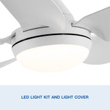 ZUN 30 In Intergrated LED Ceiling Fan Lighting with White ABS Blade W136755958