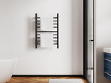 Black Heated Towel Rack for Bathroom,Wall Mounted with Intelligent Touch Screen Timer, 9-Bar Towel 93470145