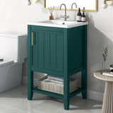 ZUN 20" Bathroom Vanity with Sink, Bathroom Cabinet with Soft Closing Door, Storage Rack and Open Shelf, WF308492AAF