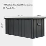 ZUN 150 Gallon Outdoor Storage Deck Box Waterproof, Large Patio Storage Bin for Outside Cushions, Throw W1859131833