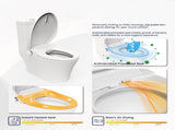 Electric Cushion Toilet Seat, Warm Water with Air Dryer, Heated Seat with Sensor and Slow Closing T3177P286049