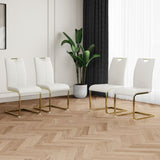 Modern Dining Chairs with Faux Leather Padded Seat Dining Living Room Chairs Upholstered Chair with W210127295