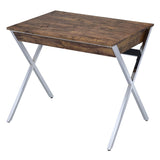 Weathered Oak and Chrome 2-drawer Writing Desk B062P186500