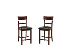 ZUN Set of 2 Chairs Dining Room Furniture Dark Brown Cushioned Solid wood Counter Height Chairs HS00F1207-ID-AHD