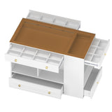 Closet Island with 6 Drawers, Wardrobe Armoire Bedroom Island with Glass Display Top and Open 07777254