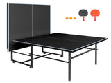 8.5*4. 3ft Black Mid-Size Table Tennis Table Foldable & Portable Ping Pong Table Set for Indoor W1408P478680