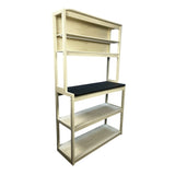 39.37" White and Black color 5-Tier Bakers Rack for Kitchen with Storage, Coffee Bar, Kitchen W1412P230435