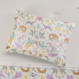 ZUN Full/Queen Floral Reversible Cotton Duvet Cover Set with Throw Pillow B035P217814