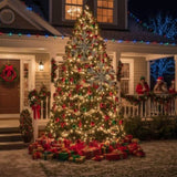 2PCS Set 17.7" Christmas Tree Decorations Large Wood Snowflake Ornaments Rustic Wall Art for Holiday 95566499