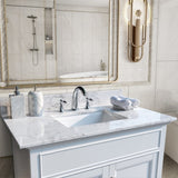 Montary 37inch bathroom vanity top stone carrara white new style tops with rectangle undermount W50921981