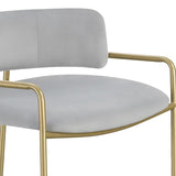 Grey and Gold Low Back Upholstered Stool B062P145562