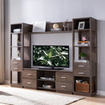 ZUN Home Entertainment Console, 60" TV Stand with 4 Drawers, 2 Shelves- Walnut Oak B107131000