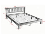 Queen Size Wood Platform Bed with Headboard & Footboard 57100833