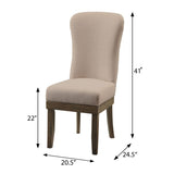 Beige and Salvage Brown Wingback Side Chairs B062P182699
