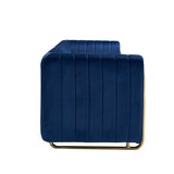 Contemporary Velvet Sofa Couch 84.25''W for Living Room, Blue W57953689