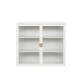 27.56"Glass Doors Modern Two-door Wall Cabinet with Featuring Three-tier Storage for Entryway Living W757119328
