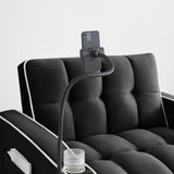 ZUN 1 versatile foldable sofa bed in 3 lengths, modern sofa sofa sofa velvet pull-out bed, adjustable W2564P168269