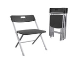 Resin Seat & Back Folding Chair, Black, 4-Pack 92565734