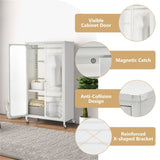 Modern Mobile Closet Armoire - 31.5"x14.5"x58" Size, Visible Doors, Adjustable Shelves & Hanging 85119250