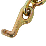 5/16" x6' Leg G70 15" Long Shank J Hook Tow Chain w/RTJ Cluster Hook & Grab Hook - 4700 lbs WLL W465133709