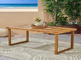 Outdoor 69" Acacia Wood Dining Table, Sandblast Natural Finish 62617.00