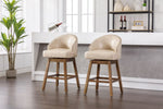 ZUN Bar Stools Set of 2 Counter Height Chairs with Footrest for Kitchen, Dining Room And 360 Degree 93004093