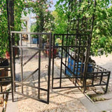 Metal Garden Arch with Gate with planter W80.71*H97.24 Climbing Plants Support Rose Arch Outdoor 97052596