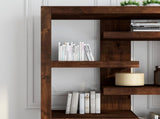 72 inch high 6-shelf Bookcase, No Assembly Required, Whiskey Finish B108P160199