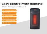 17" 1500W Portable Electric Heater with 3 Heat Settings, 70&deg Oscillation, Timer, Remote Control, 78882897