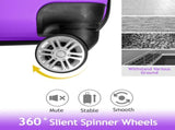 3-in-1 trolley case with 2 corners and diamond stripes - lavender 11690513