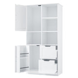 ZUN Bathroom Storage Cabinet with Doors and Drawers, Multiple Storage Space, Freestanding Style, Open WF530559AAK