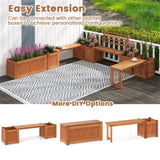 Garden Bench with Planter Boxes - Hardwood Build , Displays Faux Trees/Potted 85862881