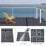 ZUN Plastic Interlocking Deck Tiles Outdoor All Weather Waterproof 44 PCS 12"x12" Flooring Deck Tiles 16559678