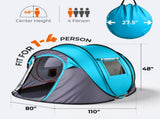 4 Person Pop Up Tent for Camping, Waterproof Instant Family Tent with Front Awning, Automatic Tent 87386314