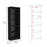 Home 4 Shelves Bookcase with Multi-Tiered Storage -Black -Office B070137818
