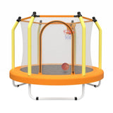 ZUN 55-inch Trampoline for Kids Indoor & Outdoor Small Toddler Trampoline with Basketball Hoop 11793411