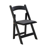 Upholstered folding chair, space saving,,easy to carry, 4PCS,Black cushion/Black shelf,Dining room W495P193665