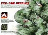 Artificial 6ft Green Christmas Tree with 988PVC/Hard Needle Mixed Branch Tips, 300L warm white led, 92279210