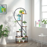 2pcs 6 Layers Half Heart Iron Wood Suitable For Garden Balcony Patio Lawn Home Decoration Plant 76987031