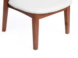 MidCentury Modern Dining Chairs Set of 2, Solid Rubber Wood Dining Side Chairs with Cream White PU W5599P547504