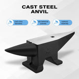 110Lbs Cast Steel Anvil, High Hardness Rugged Round Horn Anvil Blacksmith, Large Countertop and W2885P245725