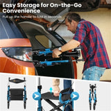 New 2-in-1 Foldable Rollator Walker with 9 Inch Pneumatic Tires 84587751