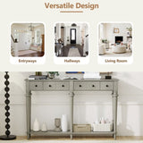 TREXM Entryway Table with 4 Drawers, Retro Console Table with Open Shelf for Entryways, Living N715P202860E