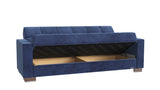 PrimeNest NimbusFlow Upholstered Convertible Sofabed with Storage, Blue Microfiber B030P286520
