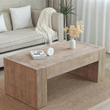 ZUN Natural Wood Living Room Table Versatile Tea Table ,Rustic Wood Coffee Table W2729P199001