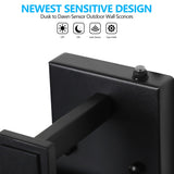 Set of 2 Modern Outdoor Wall Lanterns with Black Metal Frame and Clear Glass, Ambient light W1340P206650