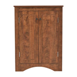 Brown Triangle Bathroom Storage Cabinet with Adjustable Shelves, Freestanding Floor Cabinet for Home 70212675